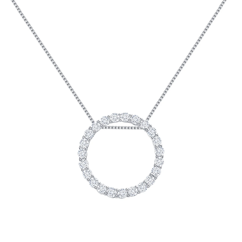 Diamond Circle Pendant Necklace