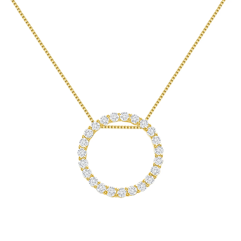 Diamond Circle Pendant Necklace