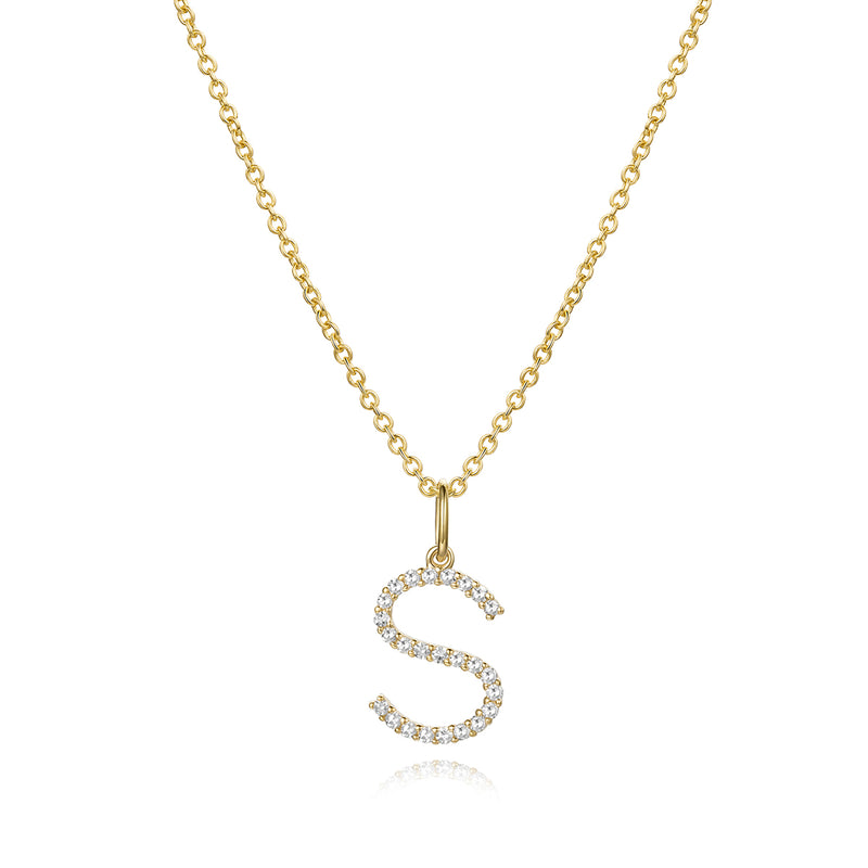 14k Yellow Gold Letter "S" Necklace