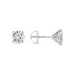 Diamond Stud Earrings - 4 Prong Screw Back Martini Setting