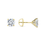 Diamond Stud Earrings - 4 Prong Screw Back Martini Setting