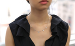 Mixed Shapes Baguette Line Diamond Necklace Pendant