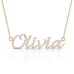 18k Gold Diamond Letter Name Necklace