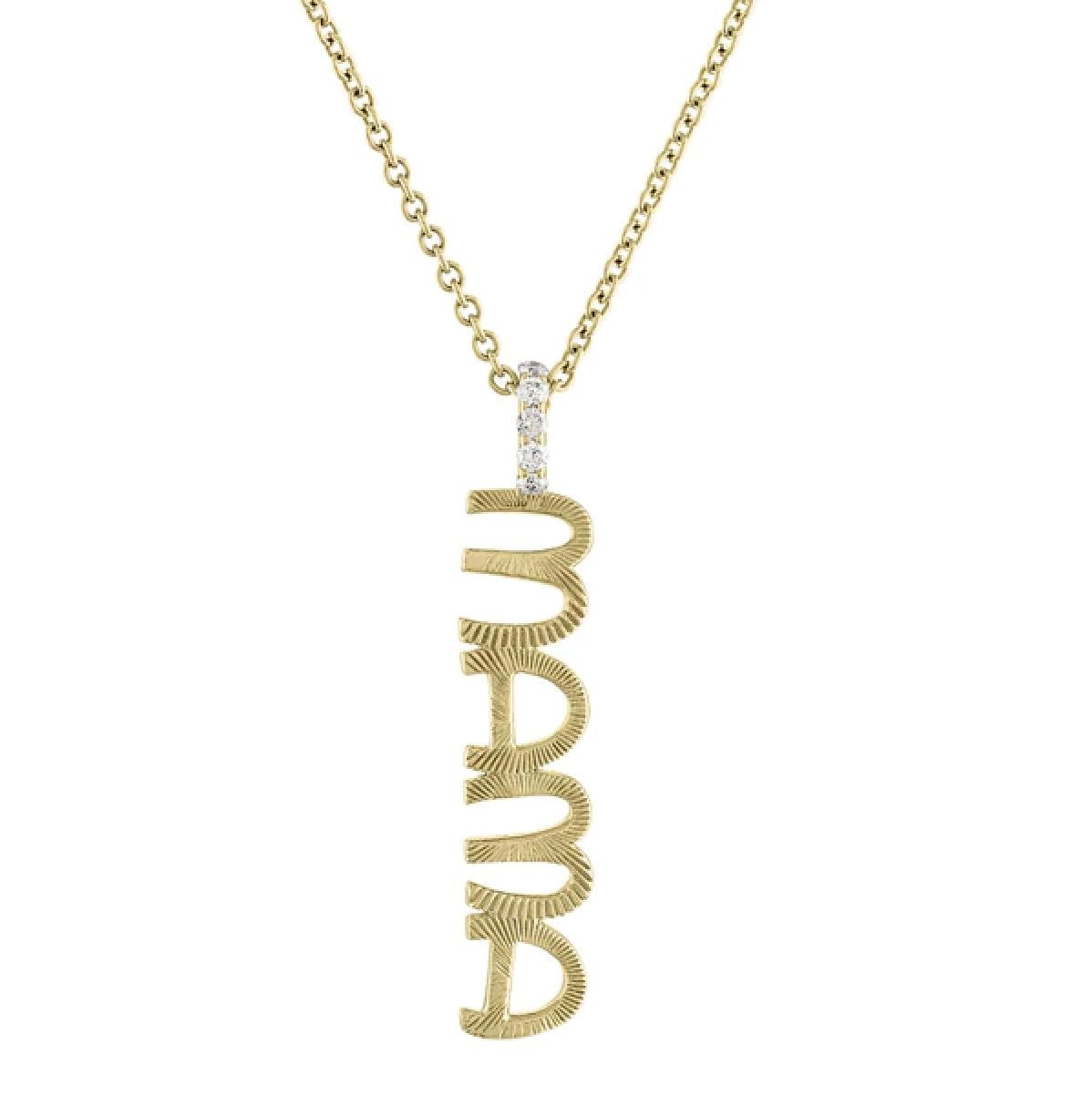 Golden Glamour Textured Letter "MAMA" Necklace