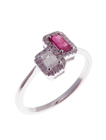 Ruby-1 Twin with Illusional Diamond Ring