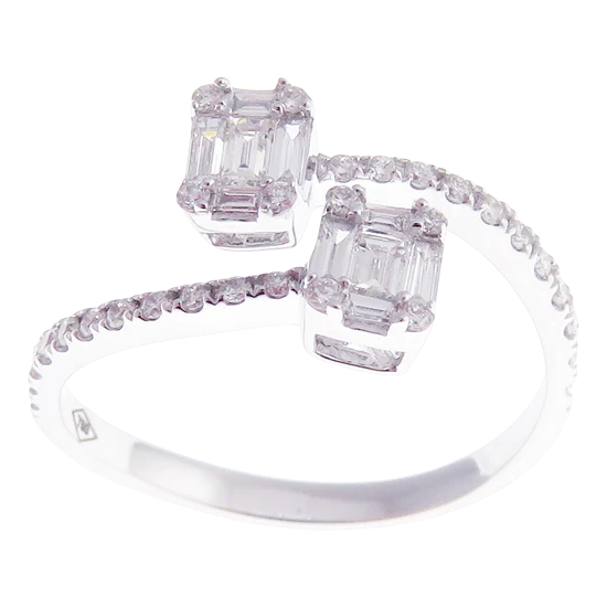 Modern Diamond Baguette Open Ring 3-PC Set