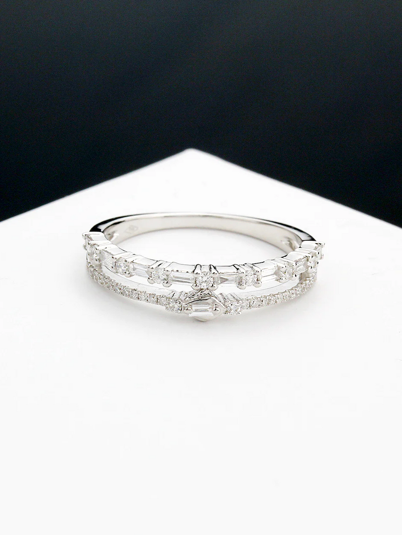 Hermes Diamond Baguette-R Double Ring