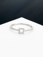 Shapes Square Diamond-Pave Ring
