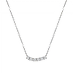 Petite Diamond Six Stone Curved Necklace