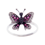 Butterfly Ruby Earring Ring Set