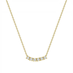 Petite Diamond Six Stone Curved Necklace