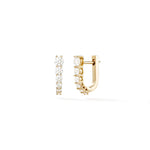 Classic Diamond Hinged Hoop Earrings in Solid Gold