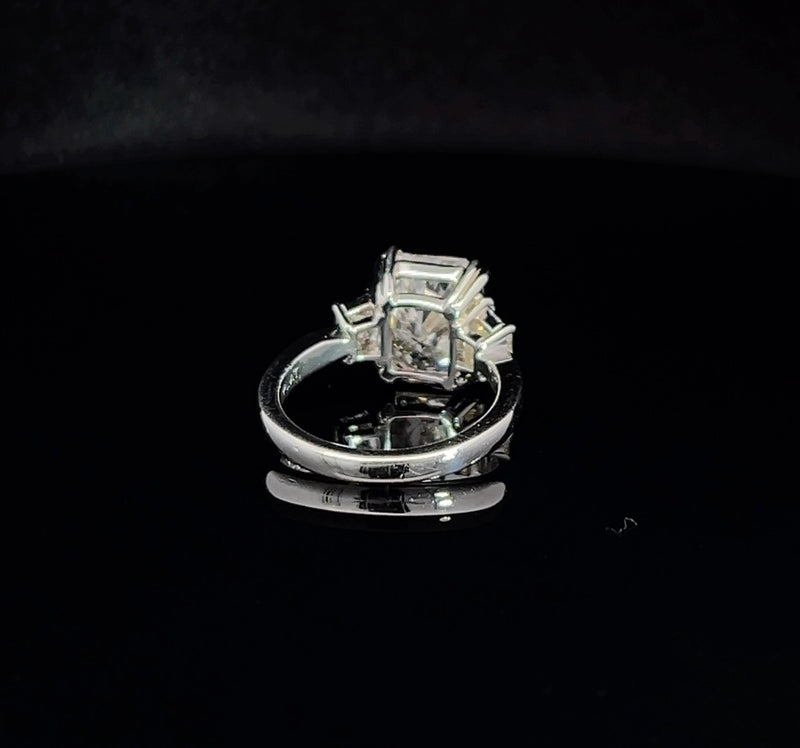 Natural Diamond Platinum Trapezoid Ring