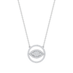 14k Gold Cable Chain Diamond Eye Necklace