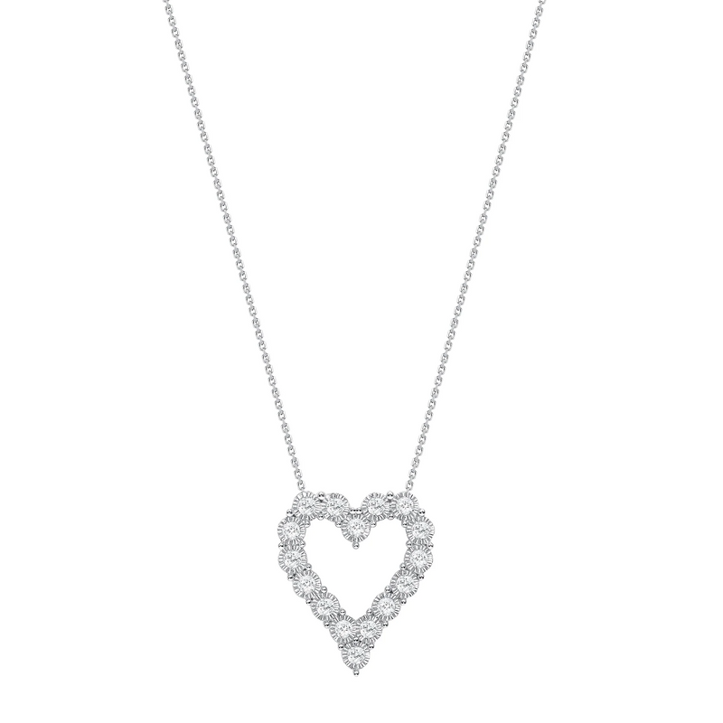 14k Diamond Heart Shape Necklace