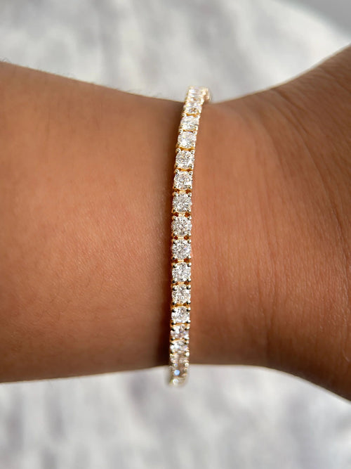 14k Round Natural Diamond Bracelet