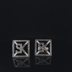 Natural Earth Mined Diamond Initial Cufflinks