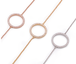 Golden Halo Diamond Circle Bracelet